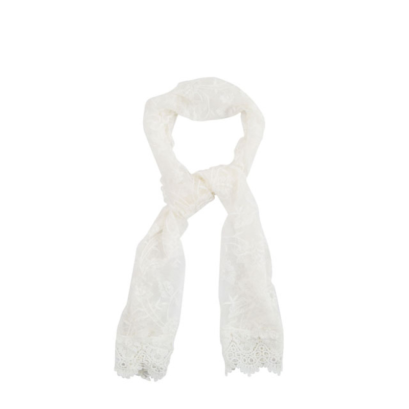 Wholesale 2018 Hot Sale Viscose Voile Scarf Fashion High Quality Fabric Cheap Long Ivory Lace Print Scarf