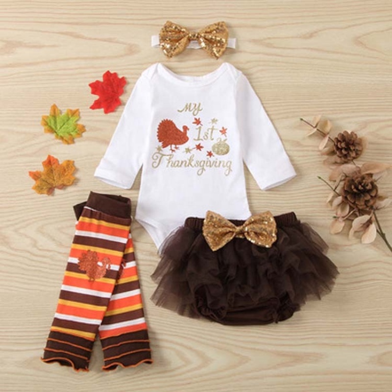 2021 thanksgiving day trendy baby clothes girl romper suit