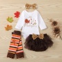 2021 thanksgiving day trendy baby clothes girl romper suit