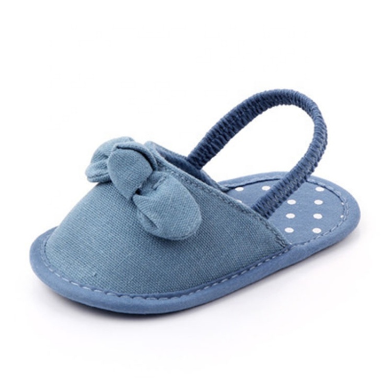 New design customized slide-on solid color bow sandals