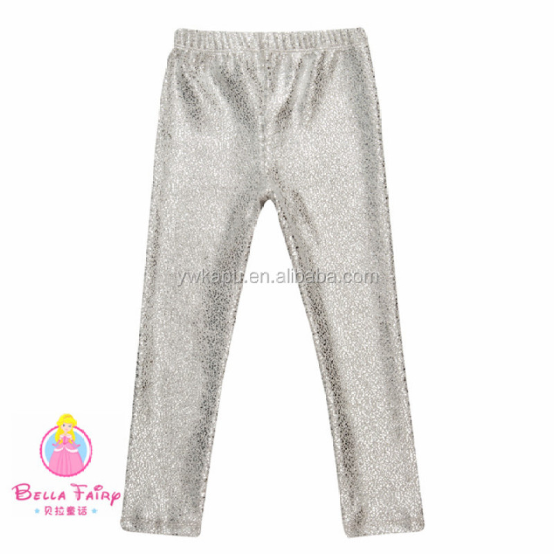 Popular fashion latest shiny leather pants wholesale baby girl leggings