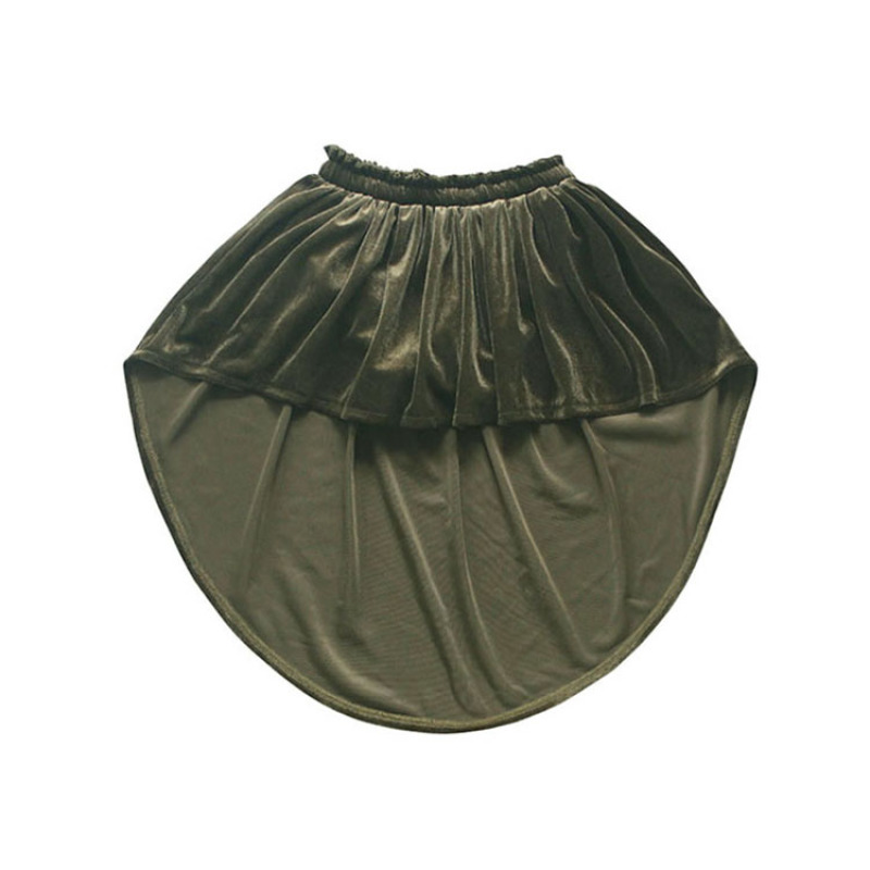 Factory latest design poinsettia high low irregular christmas girls kids skirts