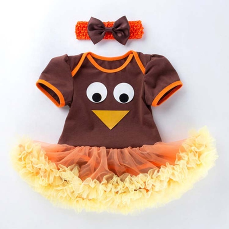 2021 summer thanksgiving day cute breathable baby cotton  tutu romper dress