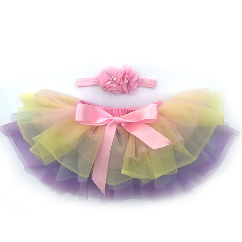 Wholesale Colorful Children Girls' Mini Pink Tutu Ballet Tulle Sequin Dancing Mermaid Skirts with Ribbon Set for Kids