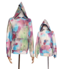 OEM style tie dye streetwear style fall clothing mommy and me pullover hoodie