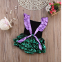 Wholesale European Designer Fashionable Clothes Baby mermaid Prints Happy Clothing Bulk for Girl of 2 6 Years