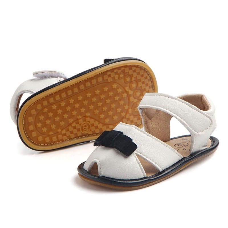 2021 high quality leather soft sole bow infant girl sandals