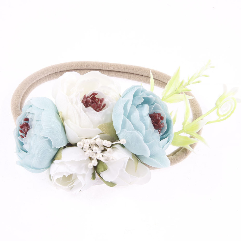 Handmade Nylon Baby Girl Headband with Flower