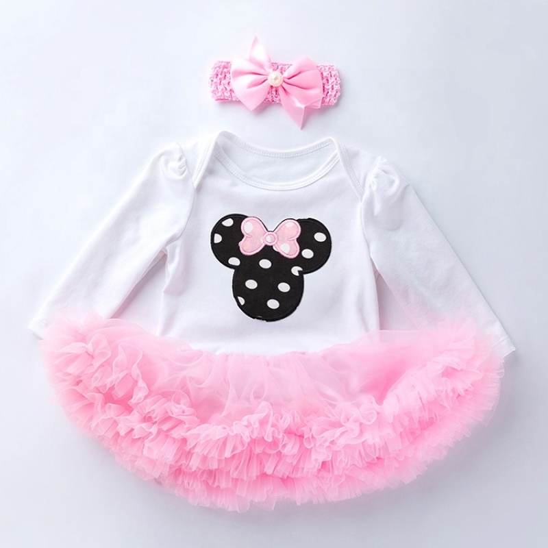 Wholesale Baby Girl Birthday Outfit Set With Headband 