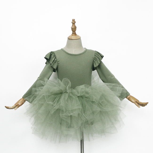 Factory Sale Long Sleeve Girl Tulle Tutu Skirts For Dancing Wear