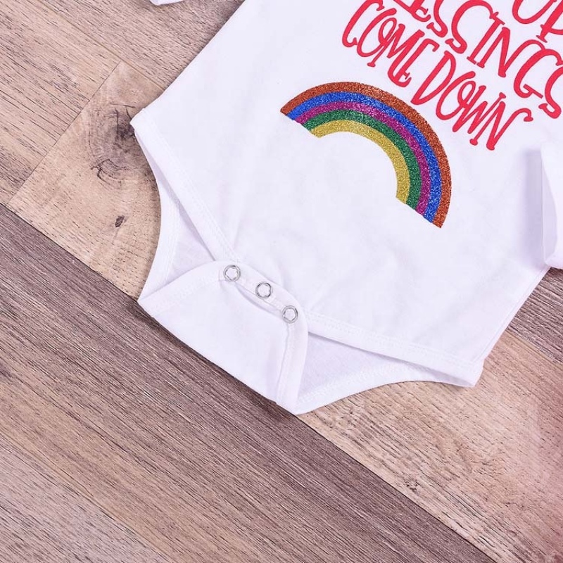 Baby supplies thanksgiving day trendy infant cotton clothes   rainbow tutu romper suit