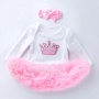 Wholesale Baby Girl Birthday Outfit Set With Headband 