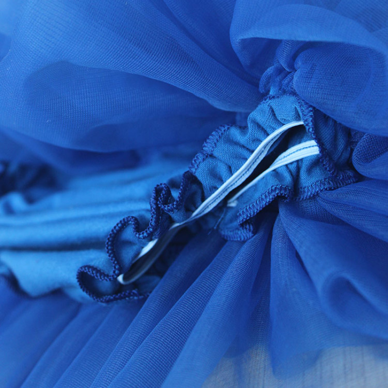 Personality dark blue fluffy gauze solid color baby tutu skirts set 4th of july