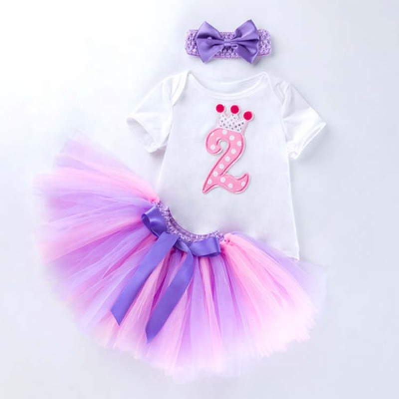 Factory Sale Soft Cotton Boutique Toddler Girl Romper With Tutu Skirts And Headband Set