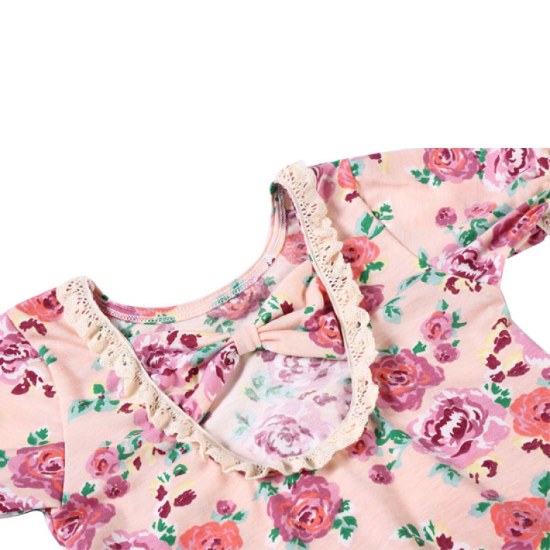 Summer Soft Newborn Baby Cotton Clothes Floral Vintage Bodysuit  Ruffle Design Baby Girls Romper