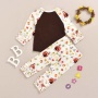 Boutique thanksgiving cute cotton digital print clothing baby sets