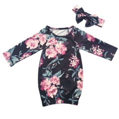Unisex Long Sleeve Baby Gown Milk Silk Baby Sleeper Baby Knotted Gowns