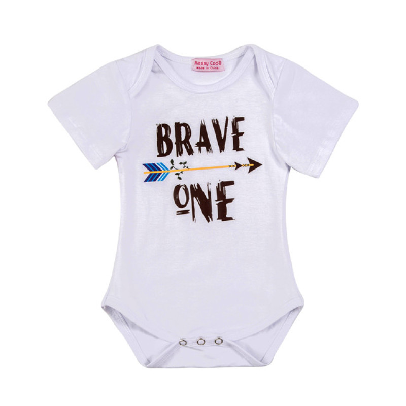 Latest 2018 summer infant clothing printed letters cotton cute baby girls rompers