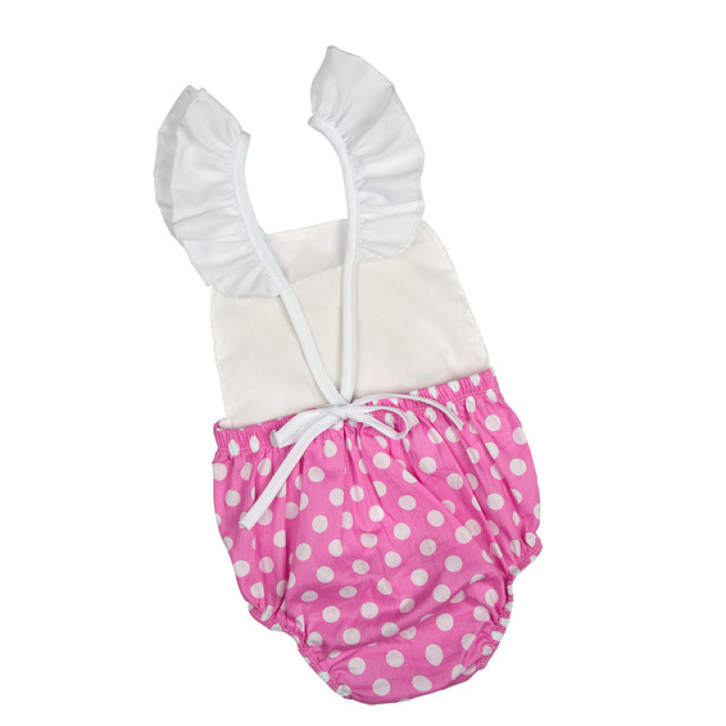 2016 New design  baby girls romper with mickey print polka dots for 0-3 years