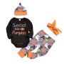 Hot sale korean cotton halloween black pumkin baby long pants romper