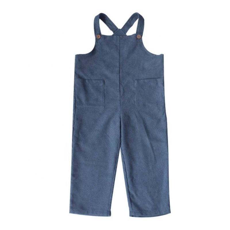 Toddler Baby Boy Bib Overall Corduroy Jumpsuit With Pockets