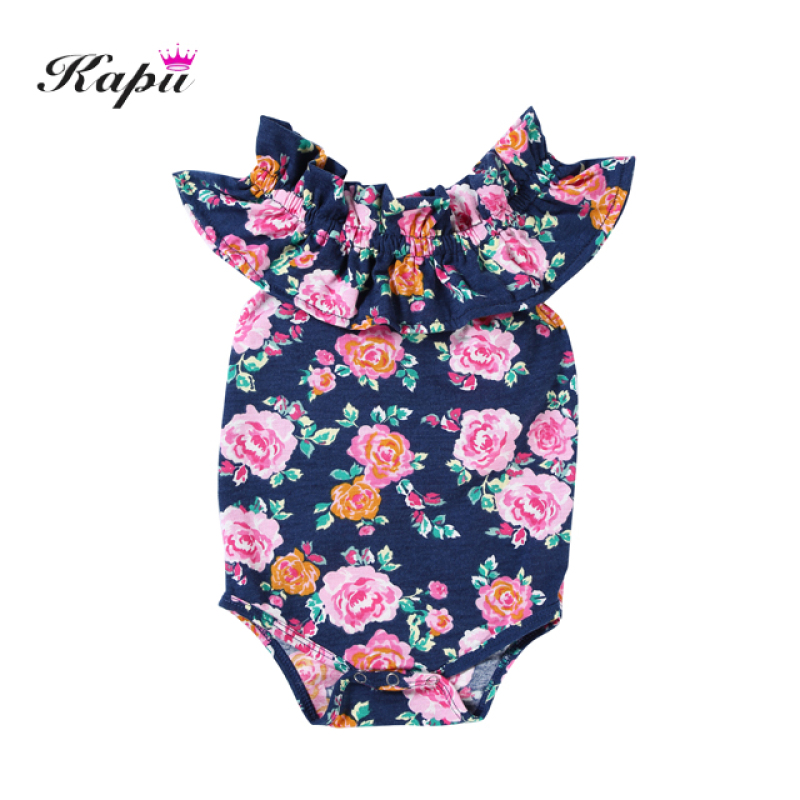 Newborn baby clothing floral baby girl rompers