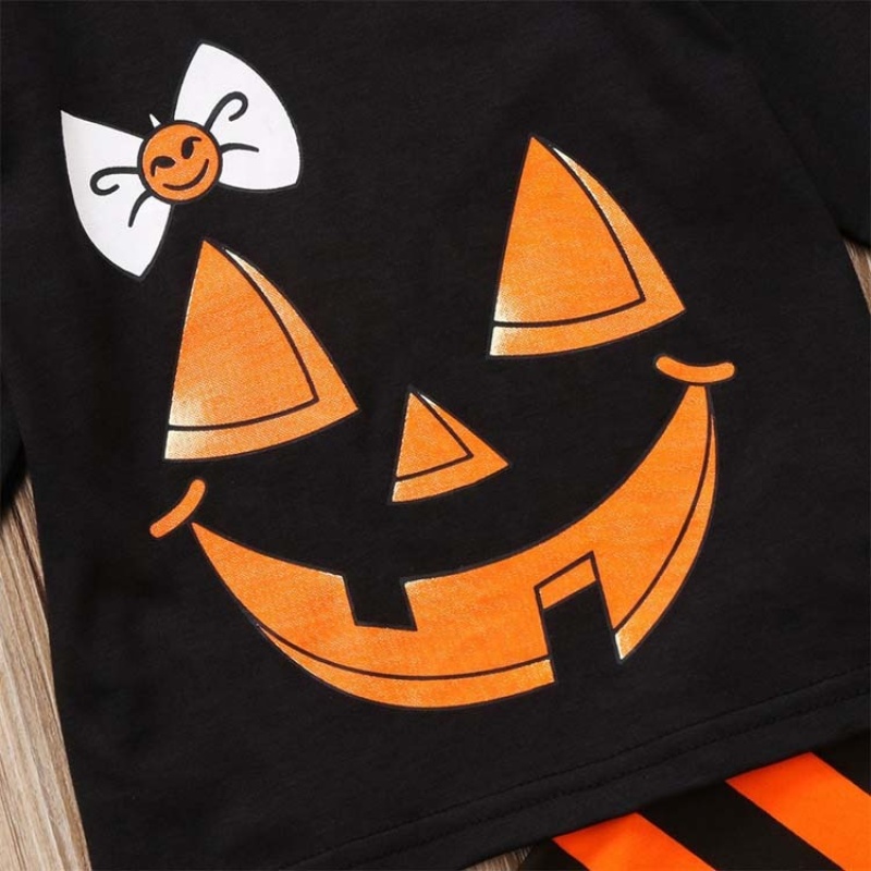 Hot selling fall baby orange clothes pumpkin halloween long pants