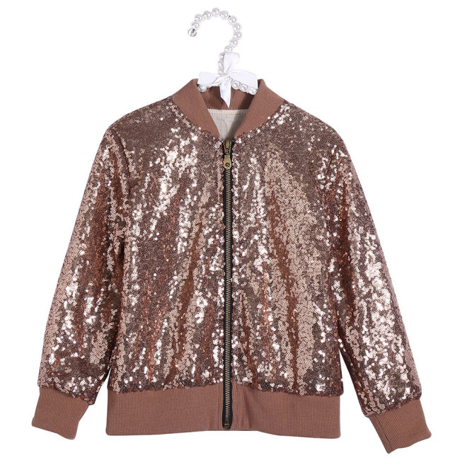 2019 OEM wholesale custom girl coats sequin jacket