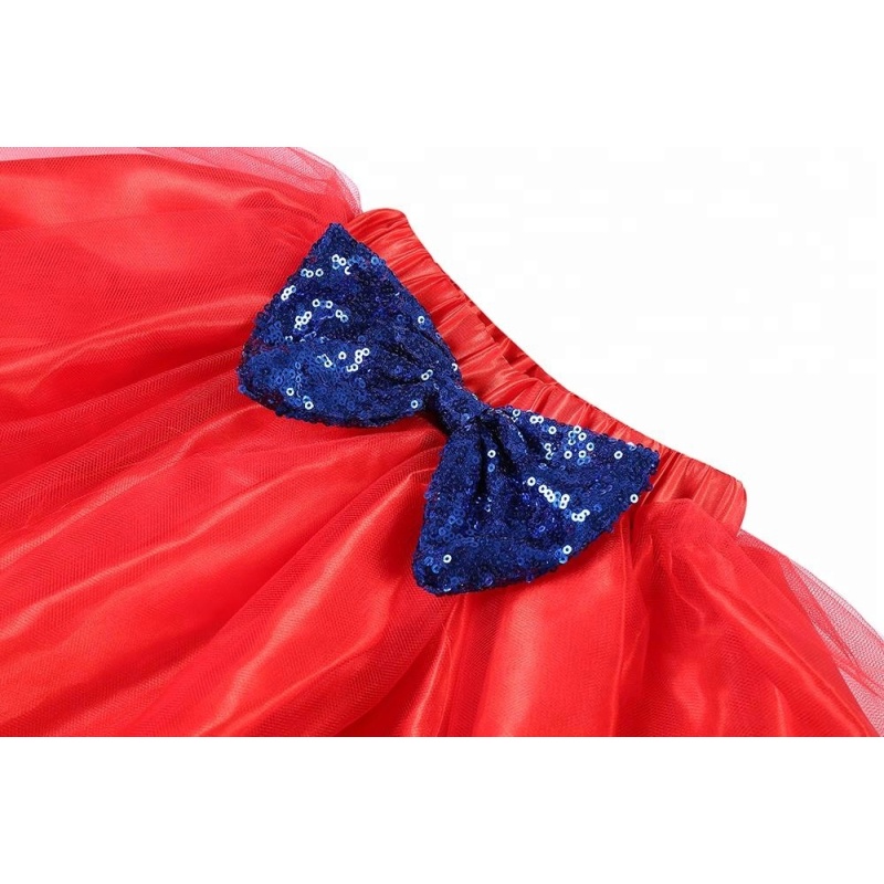 Wholesale Baby Girl Colorful Fluffy Pettiskirts Patriotic Chiffon Tutu 4th of July Princess Skirts