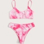 2021 cheap color changing swimwear swimsuit girls tie dye bikini set