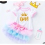Manufacturer Sale Little Girl Birthday Bodysuit With Skirts And Headband For Smash Cake