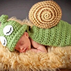 Baby Photo Props Snail Crochet Clothing Green Handmade Photography Props Studio Accessories