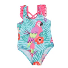 Wholesale little girls cute pink swimwear fruit ruffle children's bikini