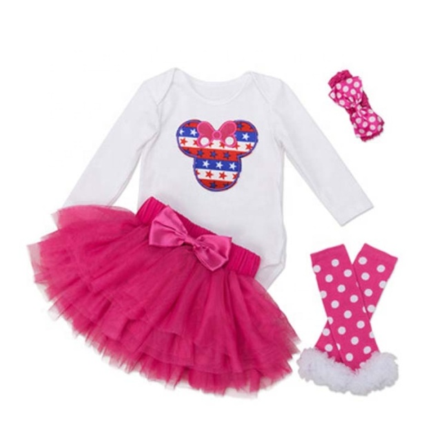 Wholesale Little Kids Girl Bodysuit With Tutu Skirts Set With Leg Warmer And Headband 
