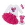 Wholesale Little Kids Girl Bodysuit With Tutu Skirts Set With Leg Warmer And Headband 
