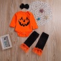 Wholesale cheap high quality halloween clothes pumpkin printed rompers kids 2021 clothing