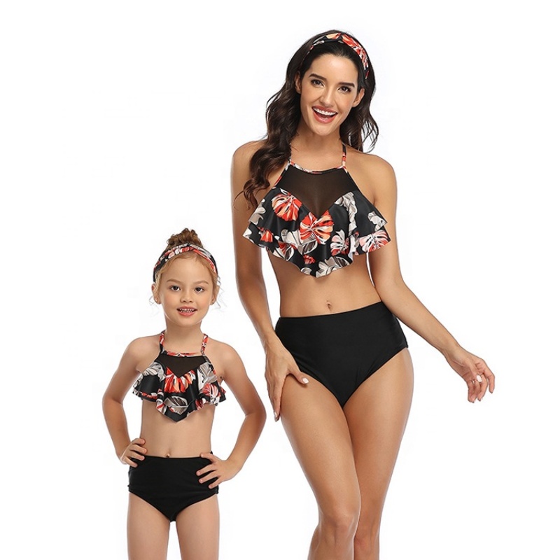 New arrival modest sexy high waist swimwear women little girl swimsuit