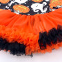 Halloween Pumpkin Little Girls Lap Shoulder Tutu Dresses With Headband And Shoes