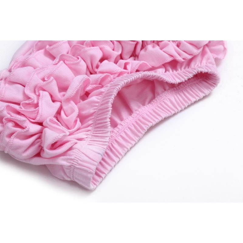 Lovely Pink Baby Girls Ruffle Bloomers Wholesale Baby Bloomers & Headband Set