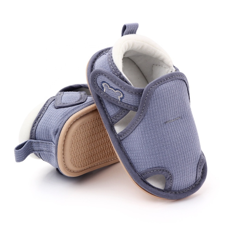 Hot selling baby solid color breathable shoes cotton outdoor sandals
