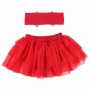 2018 Newest design chiffon fabric skirt with sequin headband set 4th of July tutu skirts for girls