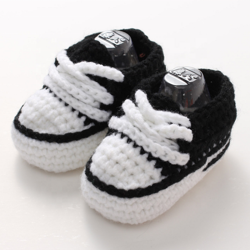 wholesale lovely sneaker pattern handmade crochet baby girl shoes