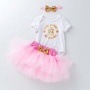 New Boutiques Baby Girl Romper With Tulle Tutu Skirts And Headband Set