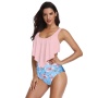 USA  ruffle mommy and daughter swimsuits women designer swimsuit