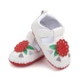 Fashionable baby girl high quality white leather shoes flower sandals