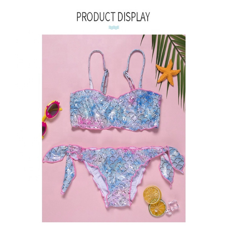 Summer new arrivals custom kids swimwear sparkling bikinis