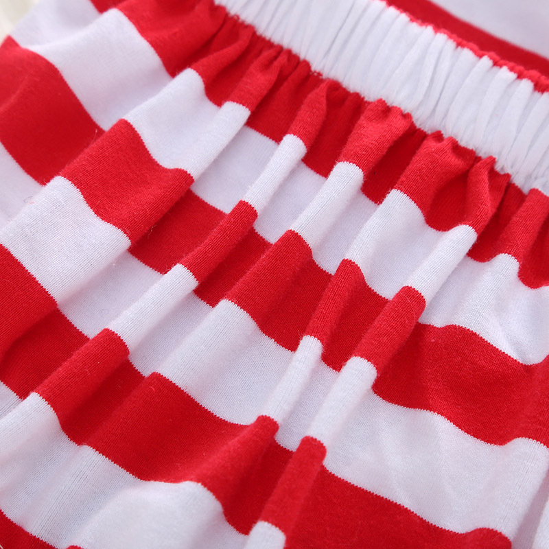 New Arrival American Style Fourth of July Striped Printing Kids Strappy Rompers for Girls