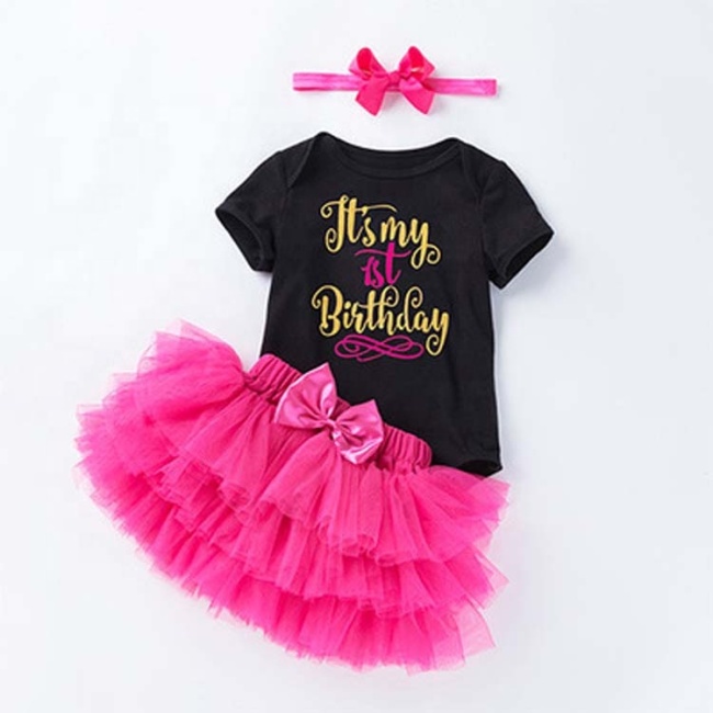 Wholesale Cotton Smash Cake Boutique Baby Romper And Tutu Skirts Set With Headband For Birthday Party 