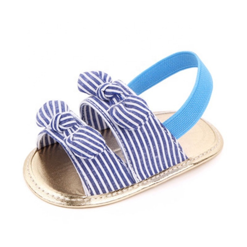 Factory direct sale customized double strap slide-on baby shoes bow sandals