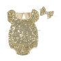 Plain Sequin Romper with Matching Crown Headband Baby Onesie from Yiwu